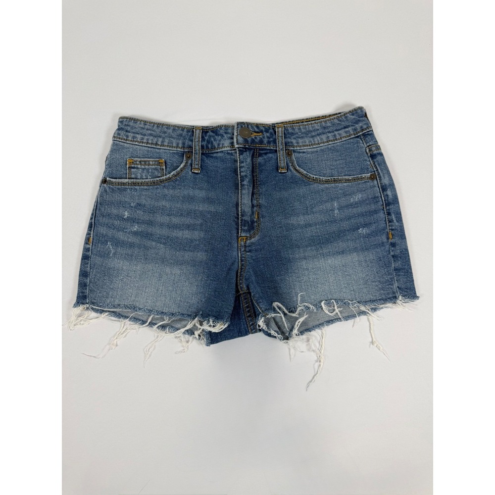 Universal Thread High Rise Short Denim Shorts Blue Raw Hem Size 4/27R Distressed